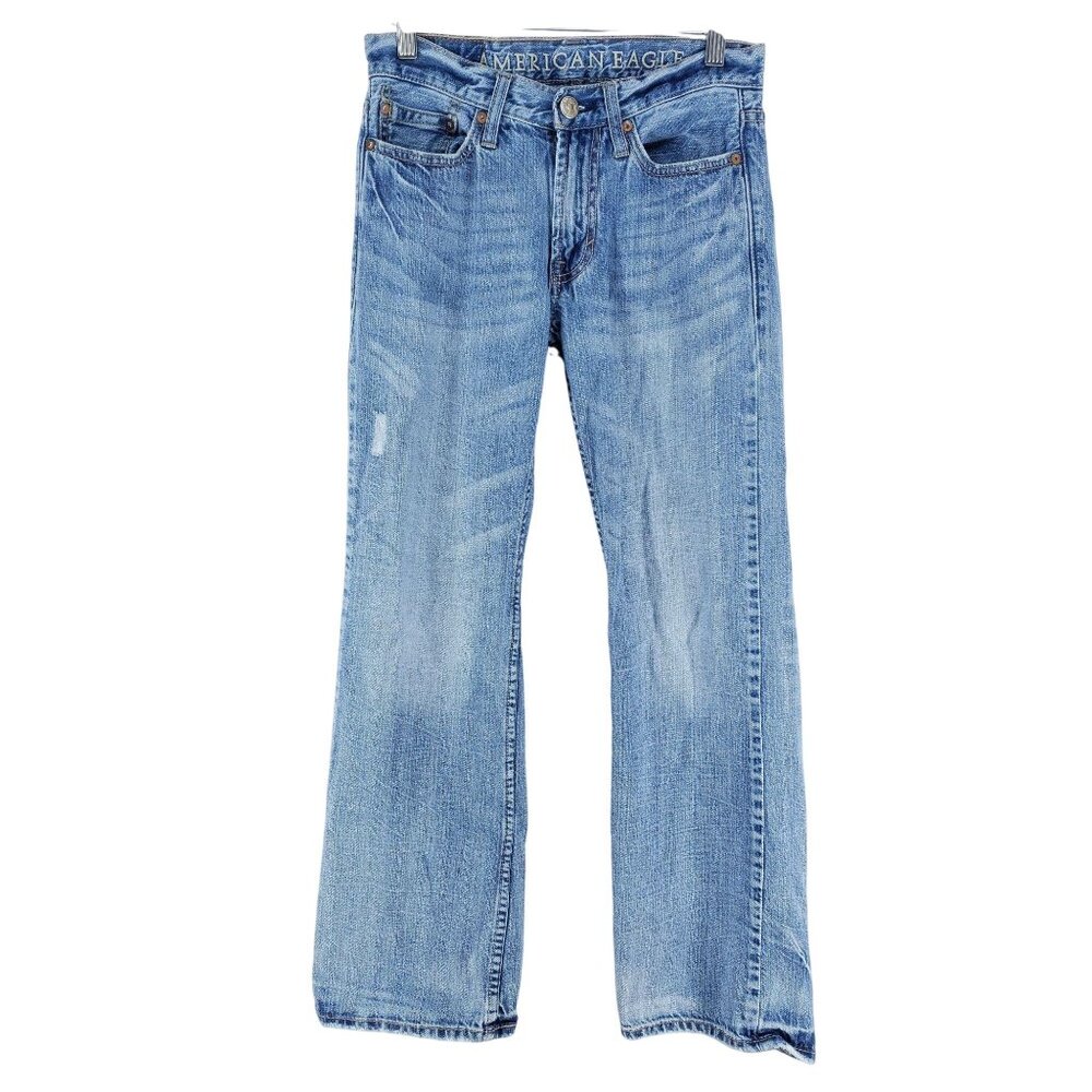 American Eagle Low Rise Boot Jeans Men's Size 26/28 Light Wash